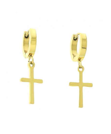 Kolczyki stal wiszące krzyżyki