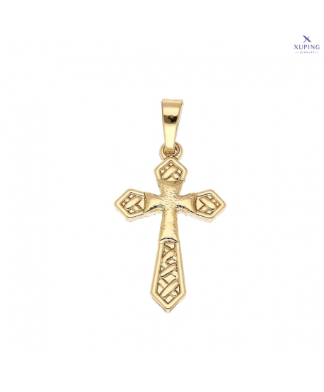 Krzyżyk stal złoty średni ze wzorem