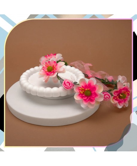 Wianek kwiatowy opaska z kwiatami boho róż