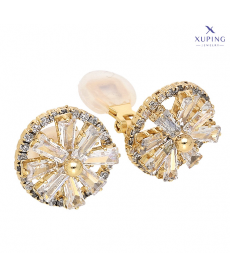 Klipsy stal błyszczące kwiatki w obwódce