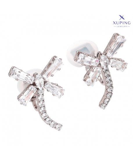 Klipsy stal błyszczące ważki srebrne