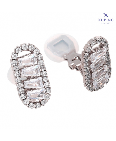 Klipsy stal srebrne błyszczące owale