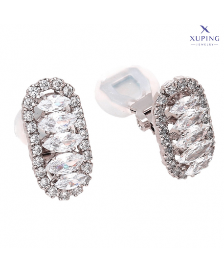 Klipsy stal srebrne błyszczące owale