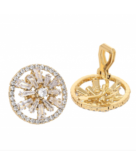 Klipsy stal złote duże kwiatki