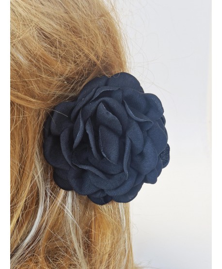 Spinka klamra z materiałowym kwiatem