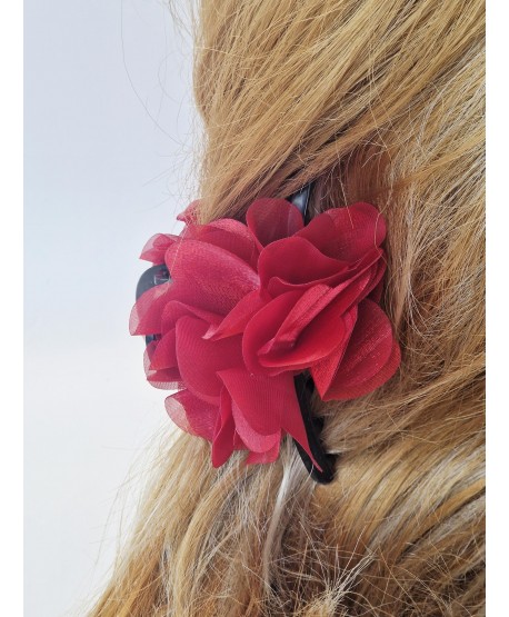 Spinka klamra z materiałowym kwiatem