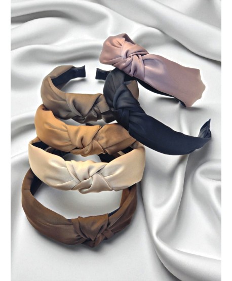 Opaska do włosów z węzełkiem jednolita