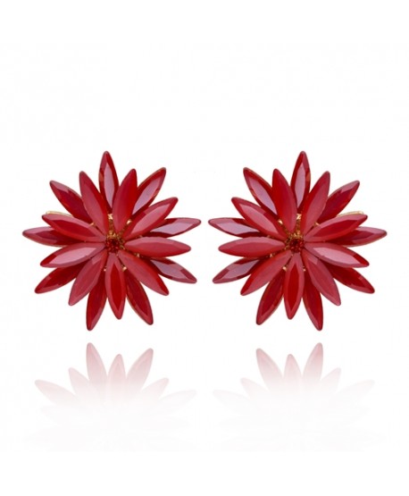 Kolczyki dymione szkło czerwone