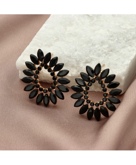 Kolczyki dymione szkło czarne