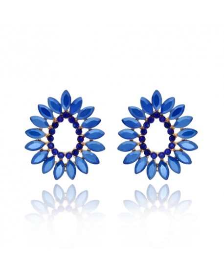 Kolczyki dymione szkło niebieskie