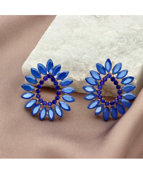 Kolczyki dymione szkło niebieskie