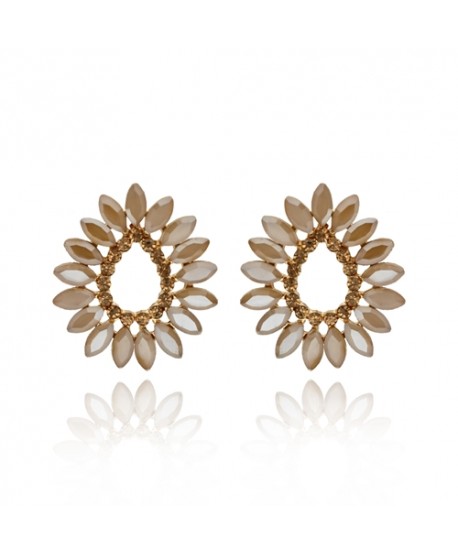 Kolczyki dymione szkło szampańskie