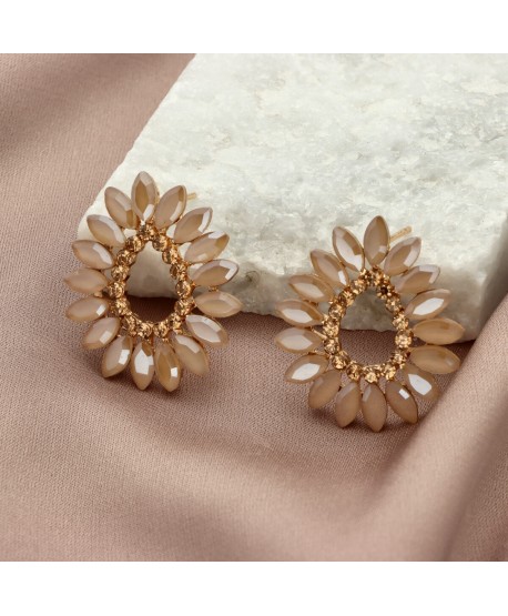 Kolczyki dymione szkło szampańskie