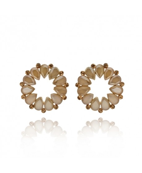 Kolczyki dymione szkło szampańskie