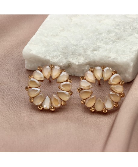 Kolczyki dymione szkło szampańskie