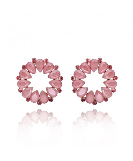 Kolczyki dymione szkło różowe