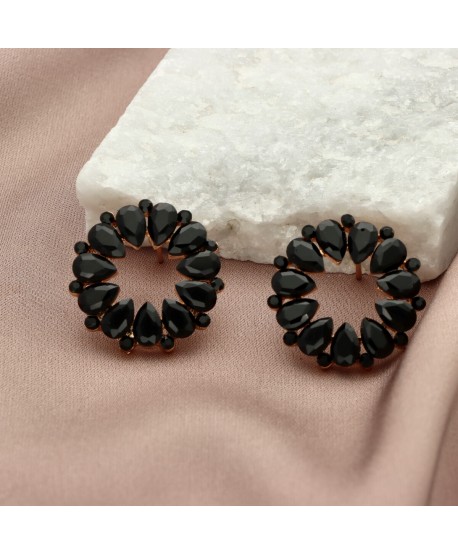 Kolczyki dymione szkło czarne