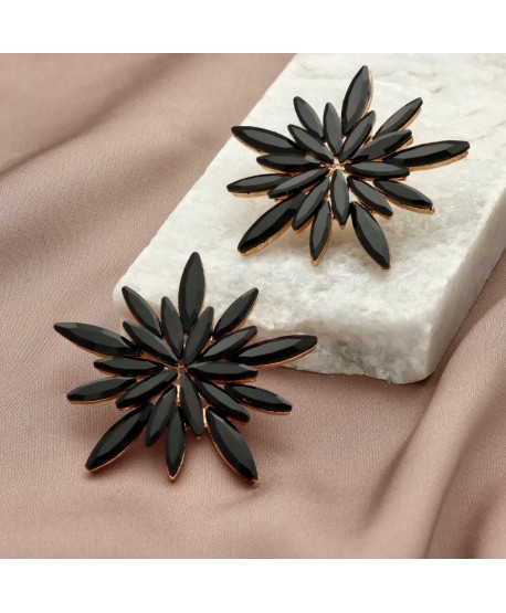 Kolczyki dymione szkło czarne