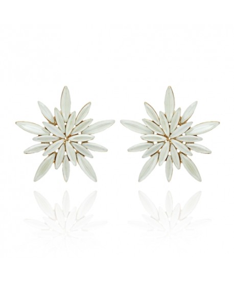 Kolczyki dymione szkło złamana biel