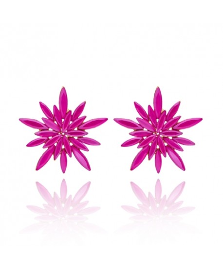 Kolczyki dymione szkło fuksja