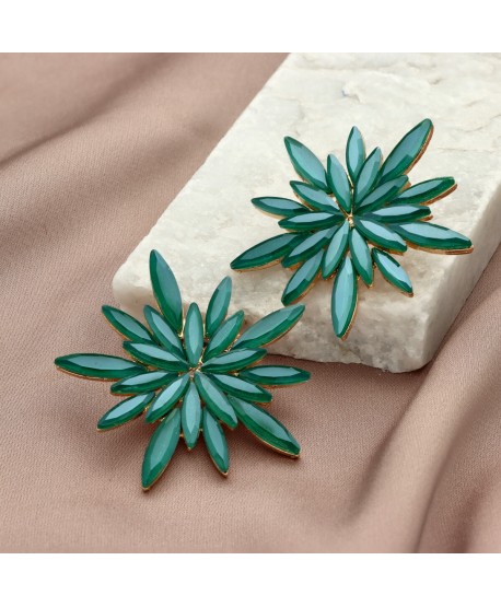 Kolczyki dymione szkło zielone