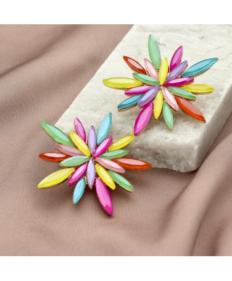 Kolczyki dymione szkło kolorowe