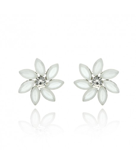 Kolczyki dymione szkło złamana biel