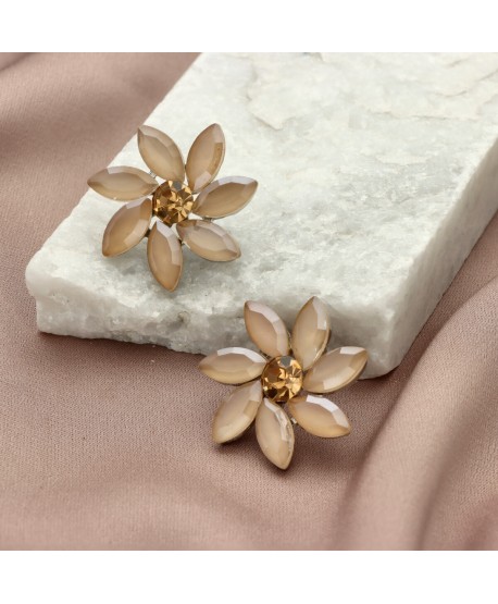 Kolczyki dymione szkło szampańskie