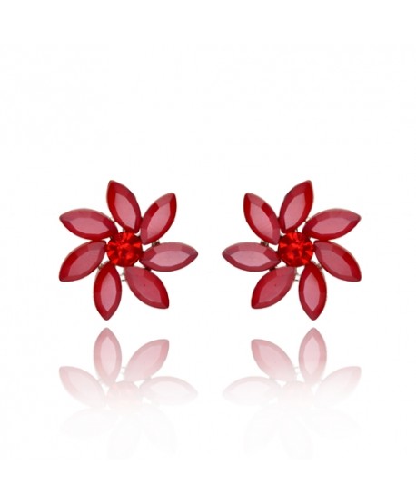 Kolczyki dymione szkło czerwone