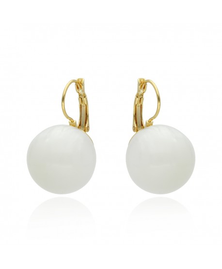 Kolczyki duża perła szklana