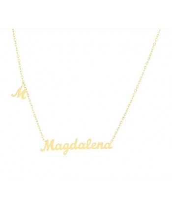 Naszyjnik stal celebrytka z imieniem Magdalena z literką