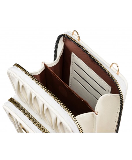 Torebka na telefon portfel crossbody ecru