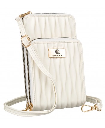 Torebka na telefon portfel crossbody ecru