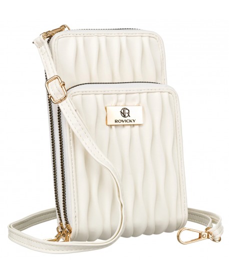 Torebka na telefon portfel crossbody ecru