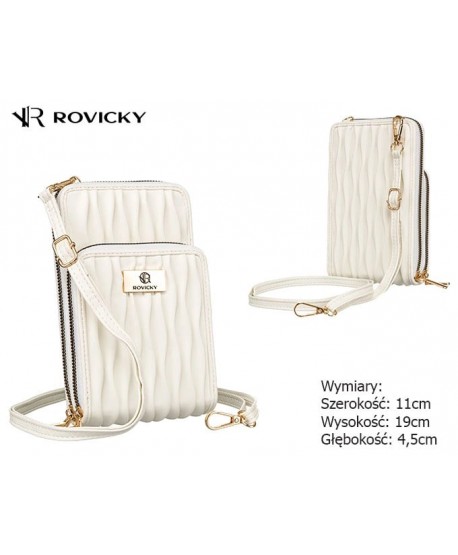 Torebka na telefon portfel crossbody ecru