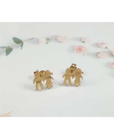 Kolczyki stal złota para