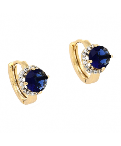 Kolczyki stal kółeczka złote z cyrkonią 1,2 cm