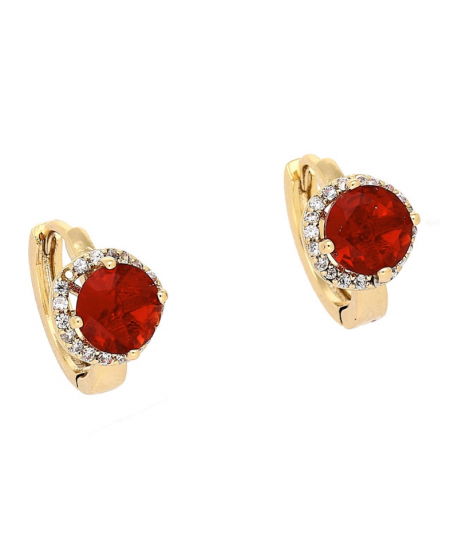 Kolczyki stal kółeczka złote z cyrkonią 1,2 cm