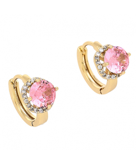 Kolczyki stal kółeczka złote z cyrkonią 1,2 cm