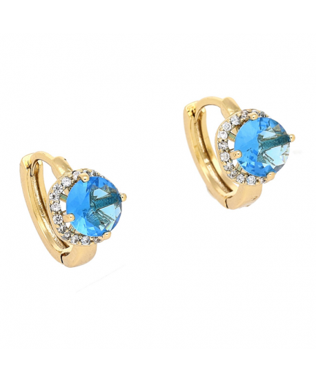 Kolczyki stal kółeczka złote z cyrkonią 1,2 cm