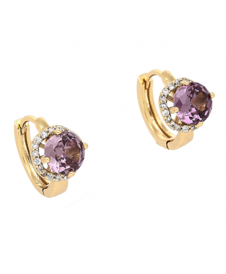 Kolczyki stal kółeczka złote z cyrkonią 1,2 cm