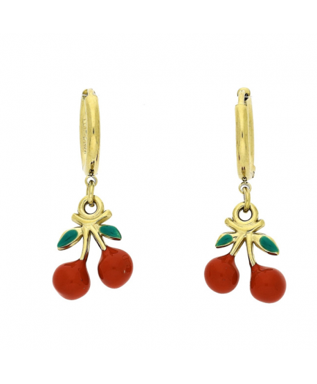 Kolczyki stal wiszące wisienki na zapięciu angielskim