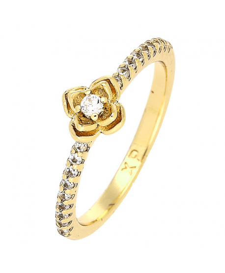 Pierścionek stal subtelny z kwiatuszkiem