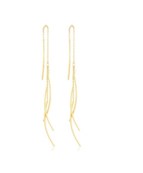 Kolczyki stal złote przeciągane pałeczki