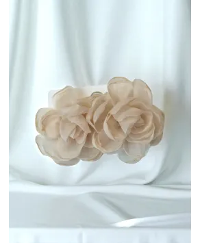 Kolczyki duże materiałowe kwiatuszki