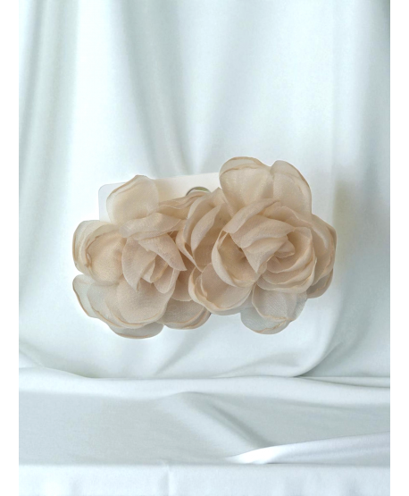 Kolczyki duże materiałowe kwiatuszki