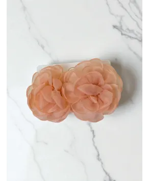 Kolczyki duże materiałowe kwiatuszki