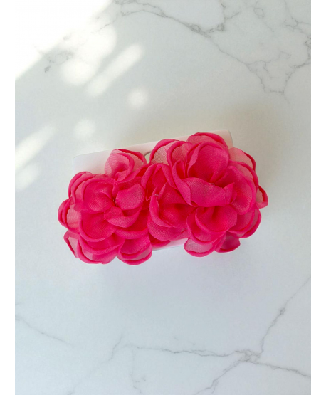 Kolczyki duże materiałowe kwiatuszki