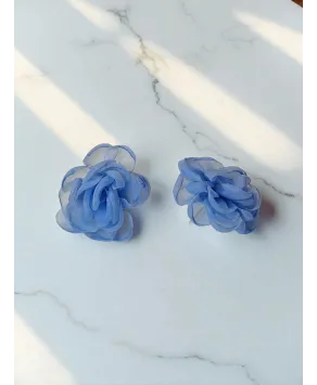 Kolczyki duże materiałowe kwiatuszki