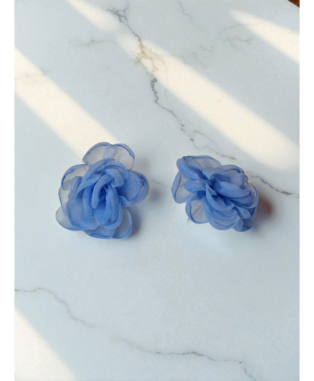 Kolczyki duże materiałowe kwiatuszki
